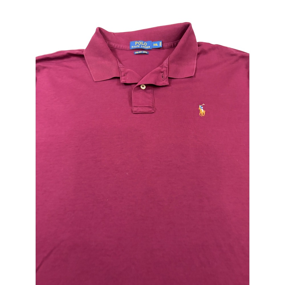 Polo Ralph Lauren Pima Soft Touch Polo Shirt XXL Burgundy Short Sleeve Mens